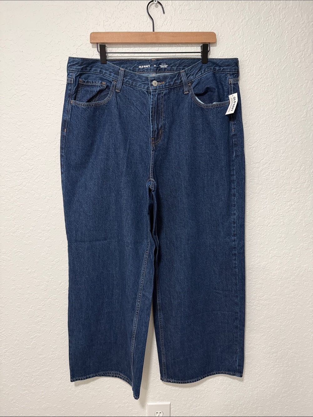 NWT Old Navy Mid Rise WOW Baggy Wide Leg Blue Jeans Size 16